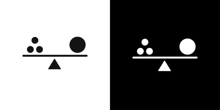 balancing icon Flat vector set outline