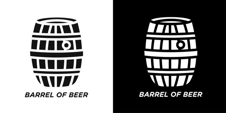 Barrel of beer icon Flat vector set outline