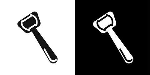 Bottle opener icon Flat vector set outline