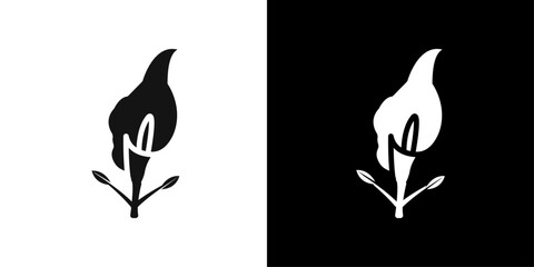 calla icon Flat vector set outline