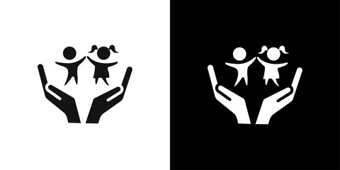 child protect icon Flat vector set outline