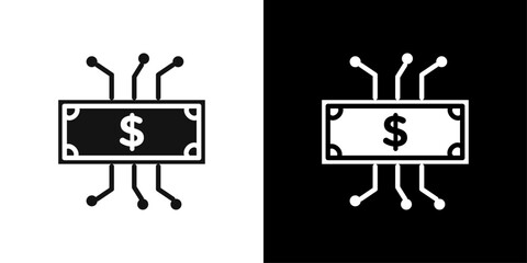 Digital Currency icon Flat vector set outline