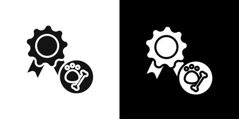 Dog competition icon Flat vector set outline