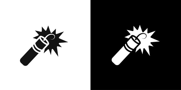 dynamite icon Flat vector set outline