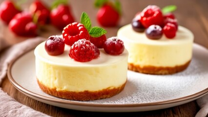  Deliciously tempting raspberry cheesecake ready to be savored