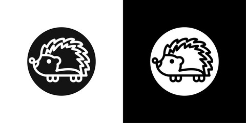 Hegdehog icon Flat vector set outline
