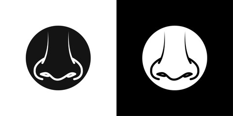 Human nose icon Flat vector set outline