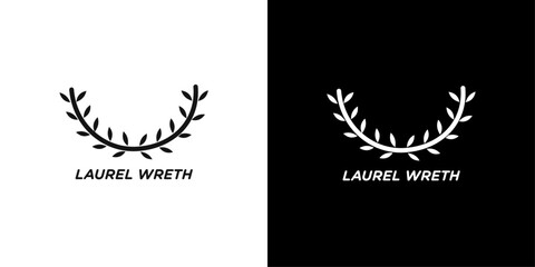 laurel wreath icon Flat vector set outline