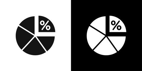 Market share icon Flat vector set outline