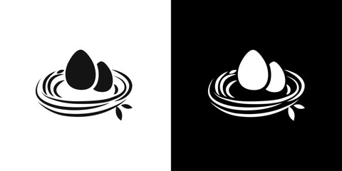 Nest icon Flat vector set outline