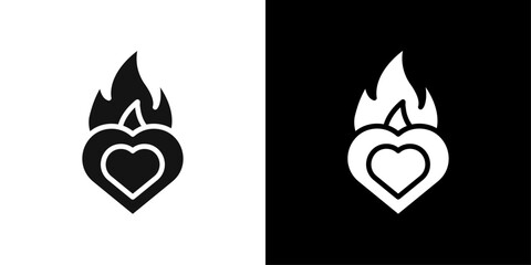 Passion icon Flat vector set outline