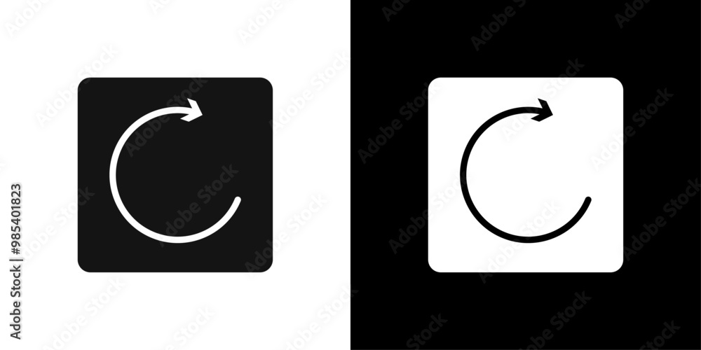 Poster repeat reload arrow icon flat vector set outline