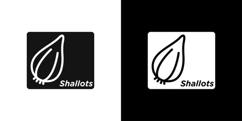 shallots icon Flat vector set outline