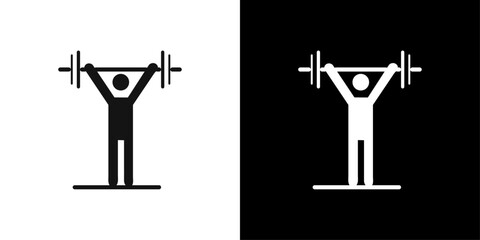 strength training icon Flat vector set outline