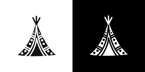 Teepee icon Flat vector set outline © Krupal