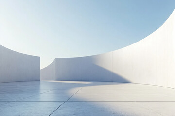 Obraz premium Abstract 3D rendering minimalist style architectural space scene