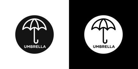 Umbrella icon Flat vector set outline