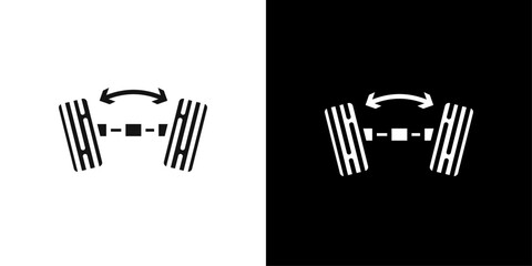 wheel alignment icon Flat vector set outline