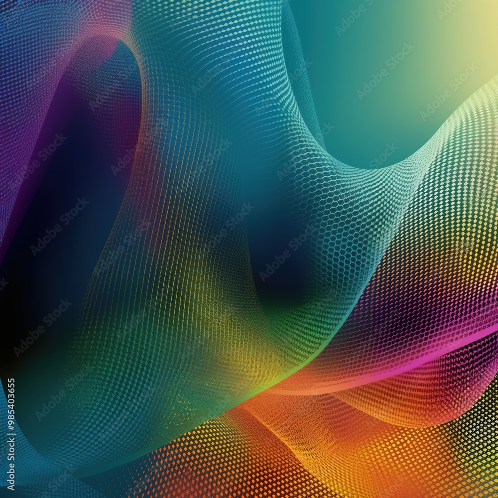 Leinwandbilder abstract colorful mesh gradient background with dynamic geometric shapes. bright blue, dark colors b