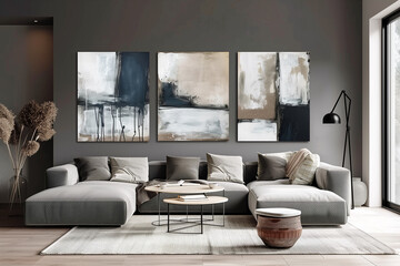  Trendy contemporary abstract hand-painted minimalist wall art compositions