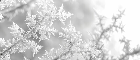 Frosty Branches Captured in a Serene Winter Scene
