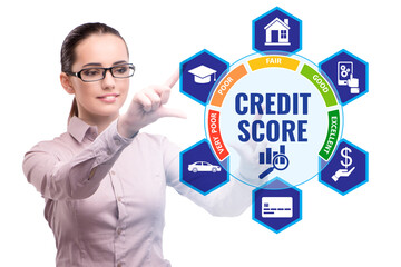 Businessman in credit score concept