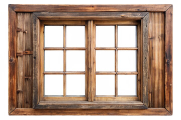 Obraz premium old window with shutters isolated on a white background PNG