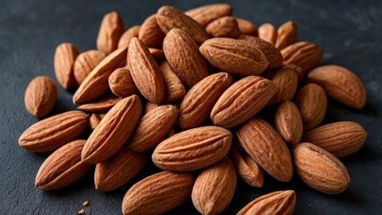 Fototapeta premium Nutty Delight A closeup of almonds in a pile