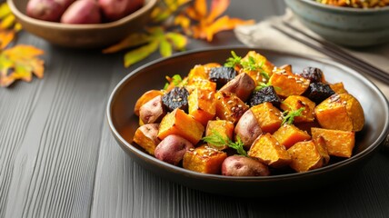 Delicious roasted vegetables in a bowl, showcasing vibrant colors and fall ingredients, perfect for seasonal cooking inspiration.