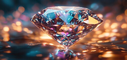 Shiny diamond on an abstract background