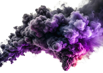 Fototapeta premium black with purple smoke abstract on isolated background for your design 