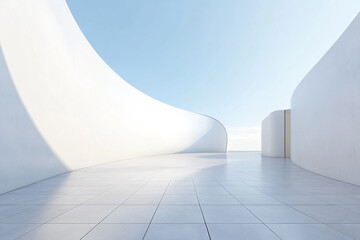 Obraz premium Abstract 3D rendering minimalist style architectural space scene