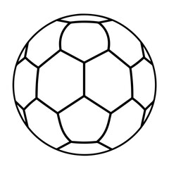 Fototapeta premium Sleek soccer ball outline icon in vector format for sports designs.