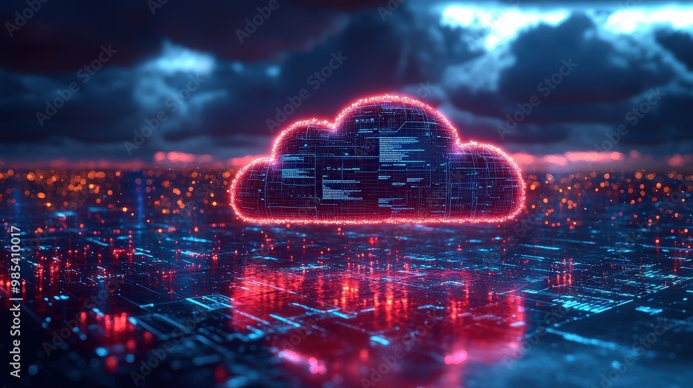 Poster cloud computing network technology concept
