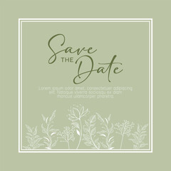 Wedding background card floral decorative border. Invitation elegant card illustration graphic set banner.