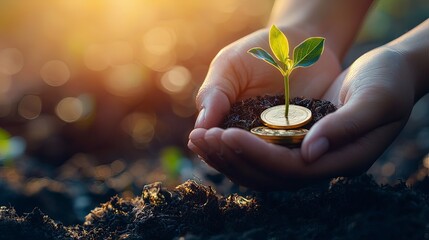 Fototapeta premium Nurturing Financial Growth and Environmental Sustainability in Harmony