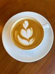 A fresh cup of cappuccino