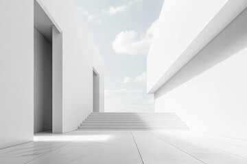 Obraz premium Abstract 3D rendering minimalist style architectural space scene
