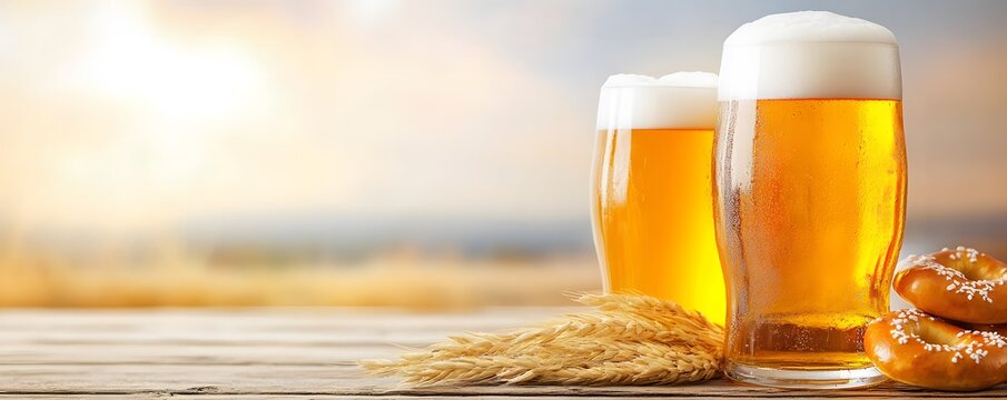 Oktoberfest Celebration with Beer and Pretzels - Embrace Community Spirit and Authentic German Culture at a Vibrant Festival Event