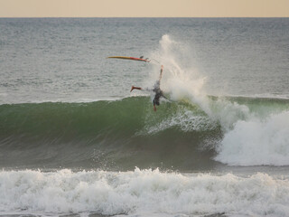 kite surfing on the sea