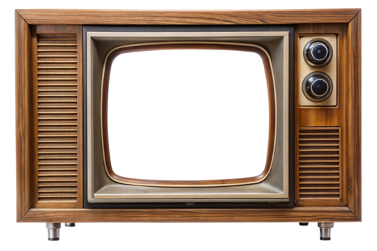 vintage tv isolated on a white background