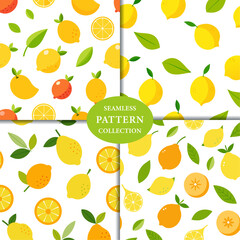 Lemon fruits Seamless Pattern Background