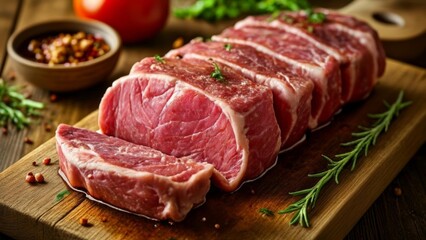 Obraz premium Deliciously marinated meat ready to be savored