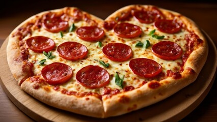  Heartshaped pepperoni pizza perfect for a special occasion