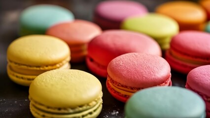 Fototapeta premium A delightful assortment of colorful macarons