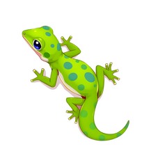 Obraz premium Gecko with Spots: Vibrant on White
