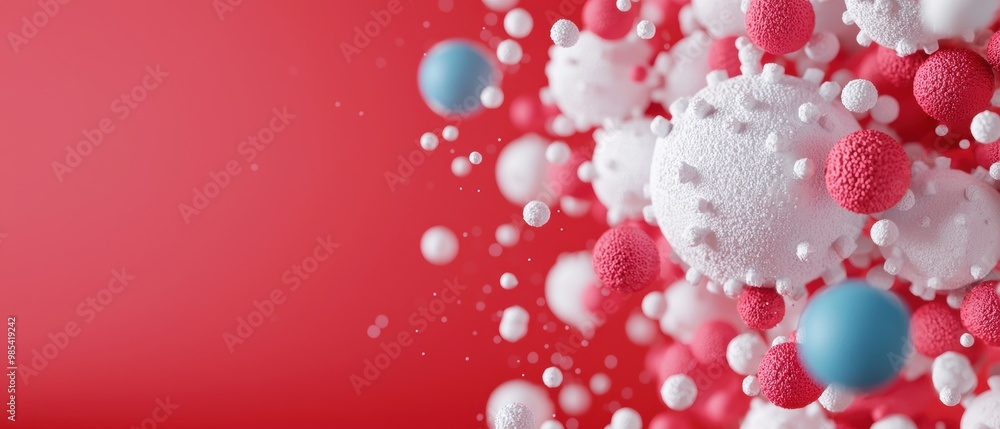 Aufkleber abstract representation of microbial entities in motion