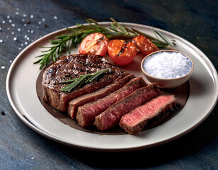 Delicious Juicy Grilled Steak with Fresh Herbs