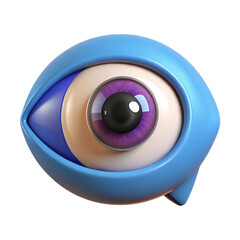 Eye in Speech Bubble 3d cartoon style illustration