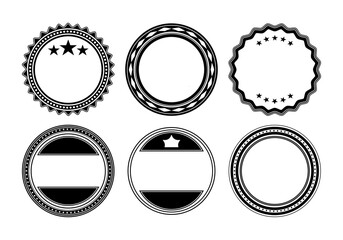 Blank Vector Badge Shapes on Black Colour